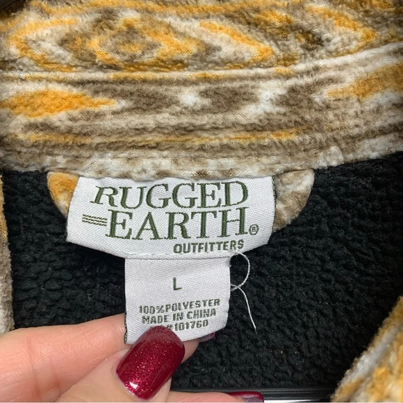 Rugged Earth mustard/brown button down jacket two chest pockets size large - Picture 4 of 6